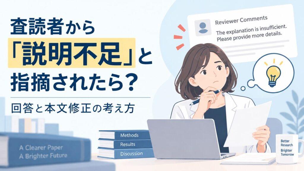 査読者から「説明不足」と指摘された場合のResponse Letterと論文本文修正の考え方